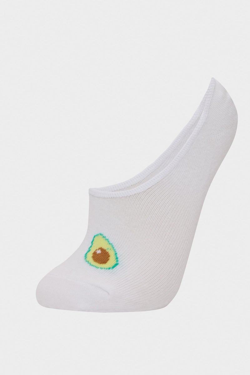 DeFacto White Woman Woman Fruit 3 piece Babet Socks Casual - Image 4